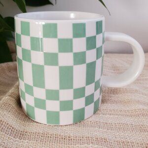 Room Essentials Stoneware Mug Green Checkered Target Coffee Cup Mug